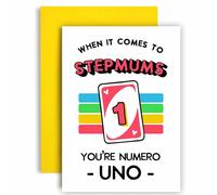 Huxters Birthday Card for Stepmum Your Numero Uno Stepmum Mother's Day Card for Her - 14.8cm (Stepmum)