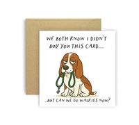 Huxters Birthday Card from Dog Basset Hound for Mum Dad Doggy Parents Dogs Cards - We Both Know I Didn’t Buy You This Card But Can We Go Walkies Now? (Basset Hound)