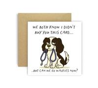 Huxters Birthday Card from Dog Cavalier King Charles Spaniel Black White for Mum Dad Doggy Parents Dogs Cards - We Both Know I Didn’t Buy You This Card But Can We Go Walkies Now? (Cavalier King Charl