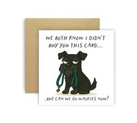 Huxters Birthday Card from Dog Miniature Schnauzer Black for Mum Dad Doggy Parents Dogs Cards - We Both Know I Didn’t Buy You This Card But Can We Go Walkies Now? (Miniature Schnauzer Black)