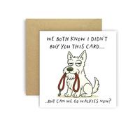 Huxters Birthday Card from Dog Scottish Terrier White for Mum Dad Doggy Parents Dogs Cards - We Both Know I Didn’t Buy You This Card But Can We Go Walkies Now? (Scottish Terrier White)