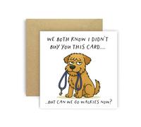 Huxters Birthday Card from Dog Soft Coated Wheaten Terrier for Mum Dad Doggy Parents Dogs Cards - We Both Know I Didn’t Buy You This Card But Can We Go Walkies Now? (Soft Coated Wheaten Terrier)