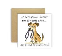 Huxters Birthday Card from Dog Whippet for Mum Dad Doggy Parents Dogs Cards - We Both Know I Didn’t Buy You This Card But Can We Go Walkies Now? (Whippet)
