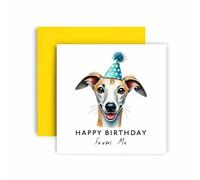 Huxters Birthday Card from the Dog - Whippet - Happy Birthday to Dog Mum and Dog Dad - Birthday Card from the Dog to Friends Family First Birthday (Whippet)