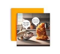 Huxters Birthday Cards for Men and Him - Got Battered Cod Birthday for Brother Uncle Friend Son Nephew Cousin Grandad 14.8cm