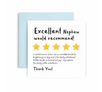 Huxters Birthday Cards for Men - Funny Review Funny Birthday Card for him Nephew - Funny Birthday Day Card for Best Friend Fun Happy Birthday - 14.8cm (Nephew)