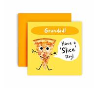 Huxters Birthday Cards for Men - Have a Pizza Slice Day Grandad Birthday Card for him - Funny Fathers Day Card for Grandad Fun Happy Birthday - 14.8cm (Grandad)