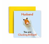 Huxters Birthday Cards for Men - You are Clucking Brilliant Husband Birthday Card for him - Funny Anniversary Card for Husband Fun Happy Birthday - 14.8cm (Husband)
