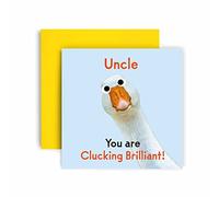 Huxters Birthday Cards for Men - You are Clucking Brilliant Uncle Birthday Card for him - Funny Fathers Day Card for Uncle Fun Happy Birthday - 14.8cm (Uncle)