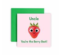 Huxters Birthday Cards for Men - You're the Berry Best Uncle Birthday Card for him - Funny Fathers Day Card for Uncle Fun Happy Birthday - 14.8cm (Uncle)
