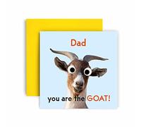 Huxters Birthday Cards for Men - You're the GOAT Dad Birthday Card for him - Funny Fathers Day Card for Dad Fun Happy Birthday - 14.8cm (Dad)