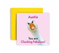 Huxters Birthday Cards for Women - Fabulous Goose Auntie Happy Birthday Card for Birthday, Mother’s Day - Auntie Birthday Card with Lovely Green Envelope - Funny Birthday Card (Auntie)