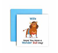 Huxters Birthday Cards for Women - Have a Wonder Bull Happy Birthday Wife Happy Birthday Card for Birthday, Wedding AnniversaryWife Birthday Card with Lovely - Funny Anniversary Card (Wife)