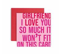 Huxters Birthday Cards for Women - I Love You Girlfriend Birthday Card for her - Funny Anniversary Card and Valentines card for Girlfriend Fun Love Happy Birthday - 14.8cm (Girlfriend)