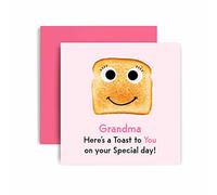 Huxters Birthday Cards for Women - Special Toast to Grandma Happy Birthday Card - Grandma Birthday Card with Lovely Pink Envelope - Funny Birthday Card for Grandma (Grandma), (HX3203)