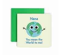 Huxters Birthday Cards for Women - World to Me Birthday Nana Happy Birthday Card for Birthday, Mother’s Day - Nana Birthday Card with Lovely Red Envelope - Funny Birthday Card (Nana)