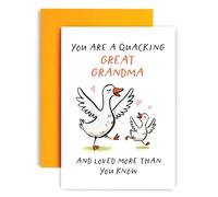 Huxters Birthday Day Card for Great Grandma Mother's Day Card - You are a Quacking Great Grandma Goose - 14.8cm (Great Grandma)