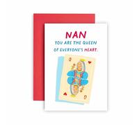 Huxters Birthday Day Card for Nan Mother's Day Card - Queen of Everyone's Hearts Nan - 14.8cm (Nan)