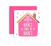 Huxters Birthday Day Card for Nan Mother's Day Card - What Happens at Nan's House - 14.8cm (Nan)