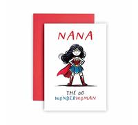 Huxters Birthday Day Card for Nana Mother's Day Card - The OG Wonder Woman Nana - 14.8cm (Nana)