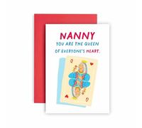 Huxters Birthday Day Card for Nanny Mother's Day Card - Queen of Everyone's Hearts Nanny - 14.8cm (Nanny)