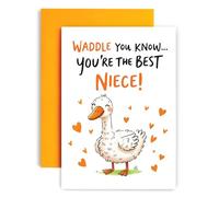 Huxters Birthday Day Card for Niece Sweet and Fun Card - You are a Quacking Niece Goose - 14.8cm (Niece)