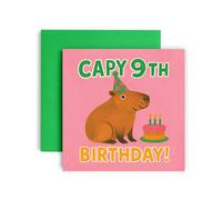 Huxters Capybara 9th Birthday Card for Girls - Have a Fabulous 9th Birthday (9th)