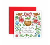 Huxters Christmas card for Auntie and Uncle - Lovely Pudding Illustrated Xmas Cards (Auntie and Uncle)
