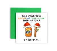 Huxters Christmas Card for Brother and Sister in Law Couple - Fantastic Xmas Stick Cards - Seasons Greetings Funny Chistmassy Laughs (Brother and Sister in Law)