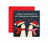 Huxters Christmas card for Husband - You are Gorgeous and Penguin the Best Xmas Cards (Husband)