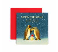 Huxters Christmas card for Mum and Dad to Be from Baby Bump - Lovely Penguin Illustrated Xmas Cards (From the Bump)