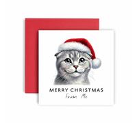 Huxters Christmas Card from the Cat - Scottish Fold Merry Christmas to Cat Mum and Cat Dad - Friends Family First Christmas (Scottish Fold)