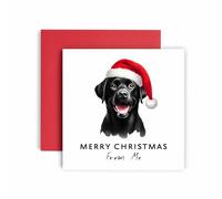 Huxters Christmas Card from the Dog - Black Labrador - Merry Christmas to Dog Mum and Dog Dad - Christmas Card from the Dog to Friends Family First Christmas (Black Labrador)