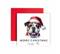 Huxters Christmas Card from the Dog - Bulldog - Merry Christmas to Dog Mum and Dog Dad - Christmas Card from the Dog to Friends Family First Christmas (Bulldog)