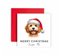 Huxters Christmas Card from the Dog - Cockapoo - Merry Christmas to Dog Mum and Dog Dad - Christmas Card from the Dog to Friends Family First Christmas (Cockapoo)