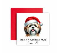 Huxters Christmas Card from the Dog - Lhasa Apso - Merry Christmas to Dog Mum and Dog Dad - Christmas Card from the Dog to Friends Family First Christmas (Lhasa Apso)