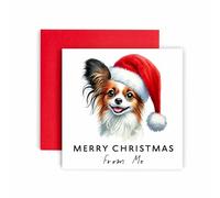 Huxters Christmas Card from the Dog - Papillon - Merry Christmas to Dog Mum and Dog Dad - Christmas Card from the Dog to Friends Family First Christmas (Papillon)