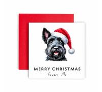 Huxters Christmas Card from the Dog - Scottish Terrier - Merry Christmas to Dog Mum and Dog Dad - Christmas Card from the Dog to Friends Family First Christmas (Scottish Terrier)