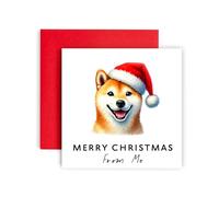 Huxters Christmas Card from the Dog - Shiba Inu - Merry Christmas to Dog Mum and Dog Dad - Christmas Card from the Dog to Friends Family First Christmas (Shiba Inu)