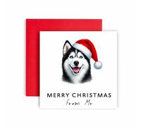 Huxters Christmas Card from the Dog - Siberian Husky - Merry Christmas to Dog Mum and Dog Dad - Christmas Card from the Dog to Friends Family First Christmas (Siberian Husky)