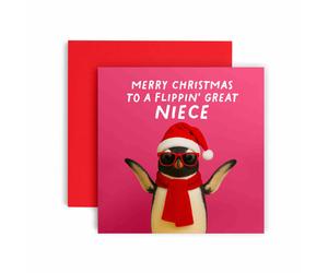 Huxters Christmas card - Xmas to a Flippin' Great Niece Xmas Cards (Niece)