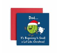 Huxters Christmas Cards for Men - Smells Like Sprout Christmas Dad Christmas Card for him - Funny Holiday Card for Dad Fun Happy Christmas - 14.8cm (Dad)