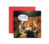 Huxters Christmas Cards for Women Men - Call Him Trevor Christmas Happy Christmas Card for him and her Family Christmas Holiday - Dad Mum Brother Sister Auntie Uncle Daughter holiday laughter card