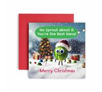 Huxters Christmas Cards for Women - Sprout Christmas Nana Happy Christmas Card for Christmas Holiday - Nana Christmas Card with Lovely - Funny Christmas Card (Nana)