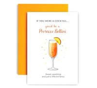 Huxters Cocktail Birthday Card for Her - Prosecco Bellini Design “Sweet, Sparkling and Just a Little Bit Fancy” - Stylish Birthday Card for Friend or Sister