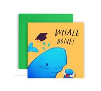 Huxters Congratulations Card for Passing Exams and Graduation - Whale Done You Passed - GCSE SATS A Levels - Well done - 14.8cm