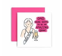Huxters Congratulations on A Grandparent to be - You are Going to be a Gran - New Baby On the Way Card - 14.8cm (Gran)