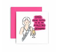 Huxters Congratulations on A Grandparent to be - You are Going to be a Grandma - New Baby On the Way Card - 14.8cm (Grandma)