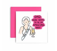 Huxters Congratulations on A Grandparent to be - You are Going to be a Nan - New Baby On the Way Card - 14.8cm (Nan)