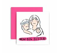 Huxters Congratulations on Becoming a Big Sister - New Sister - Little Sister Baby Card - 14.8cm (style 1)